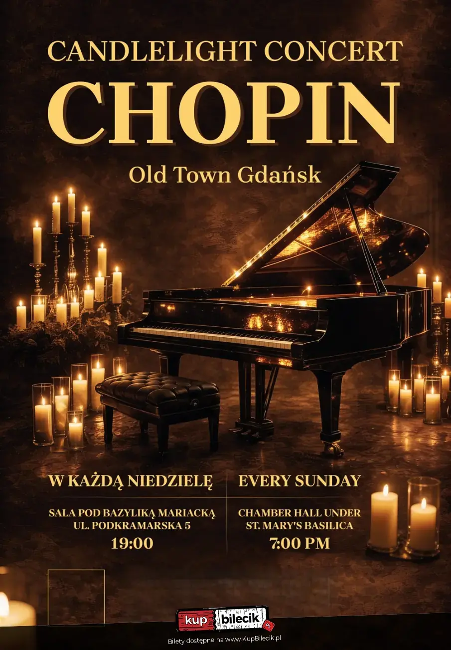 Candlelight Concert: Chopin – magiczny koncert w sercu Gdańska
