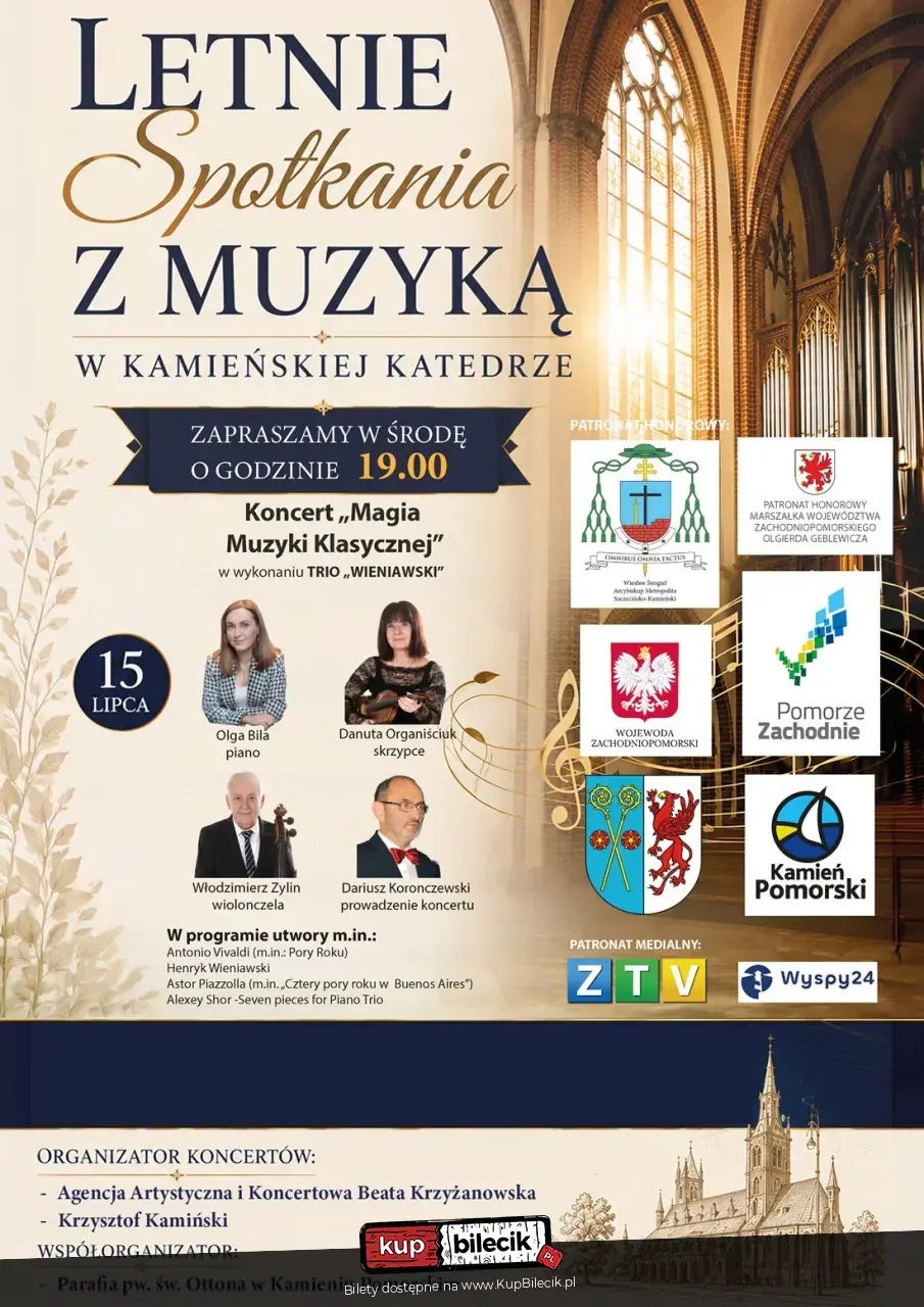 Koncert Magia Muzyki Klasycznej z cyklu Letnie Spotkania z Muzyką w Kamieńskiej Katedrze